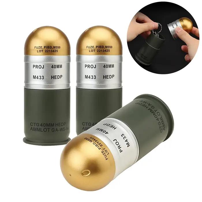 M433 HEDP 40mm cartouche factice Grenade modèle militaire ventilateur Collection jouet cadeau Mini mallette de rangement Airsoft affichage décoration