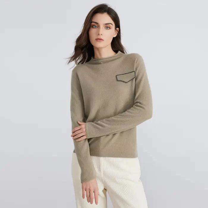 BC799 Pull en tricot à col roulé mi-haut pour femme, vêtements de marque de luxe de haute qualité, 94% cachemire et laine