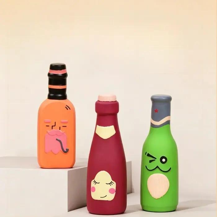 Jouet à mâcher interactif pour chien en forme de bouteille de vin simulée