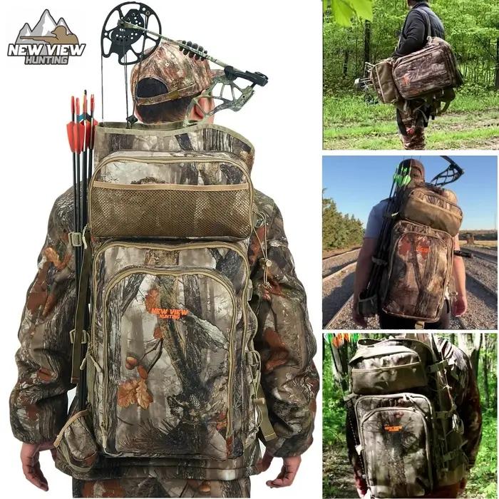 Nouveau sac à dos de chasse à l'arc camouflage pour hommes, sac à dos de chasse au selle avec porte-