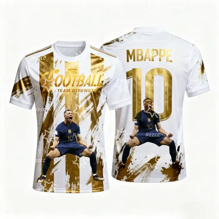 T-shirt MBAPPE Fan polyester sportif pour hommes style décontracté occasions spéciales