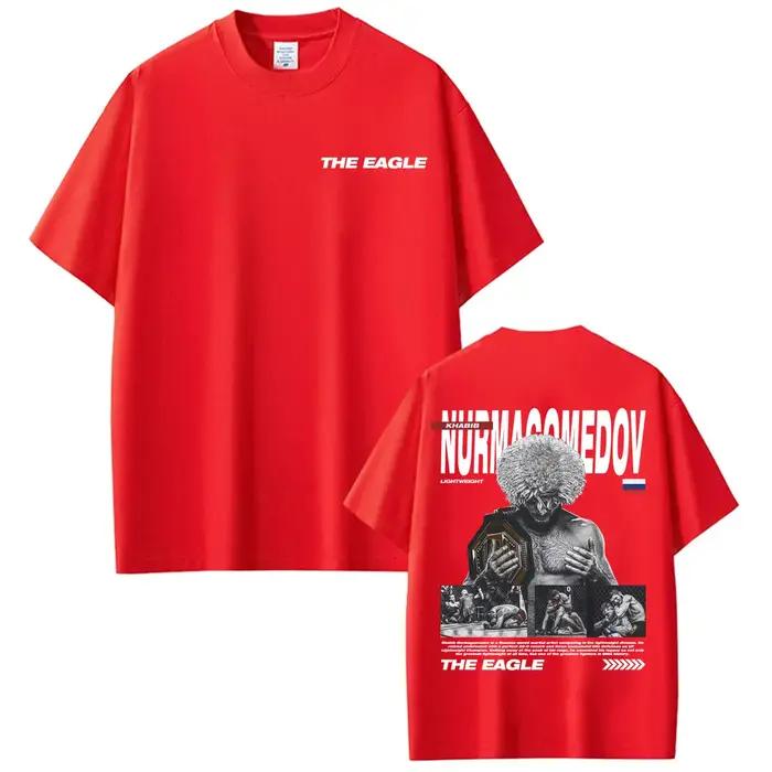 T-shirts Khabib Nurmagomedov The Eagle Merch pour hommes et femmes, esthétique violente, t-shirt ove