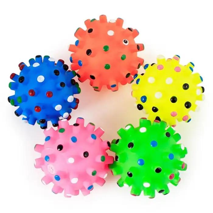 Balle ronde interactive pour chien, jouet sonore et durable, design épineux pour stimuler l'intelligence et la santé bucco-dentaire, jouet pour chiens de tous âges et occasions spéciales