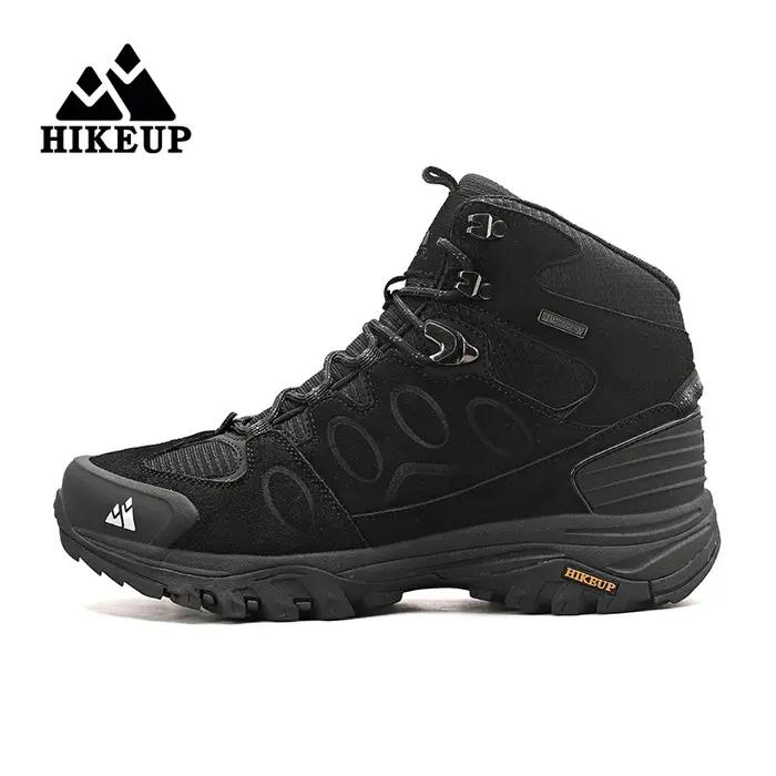 Bottes de randonnée hiver HIKEUP pour homme avec semelle antidérapante et doublure respirante pour activités de plein air et camping
