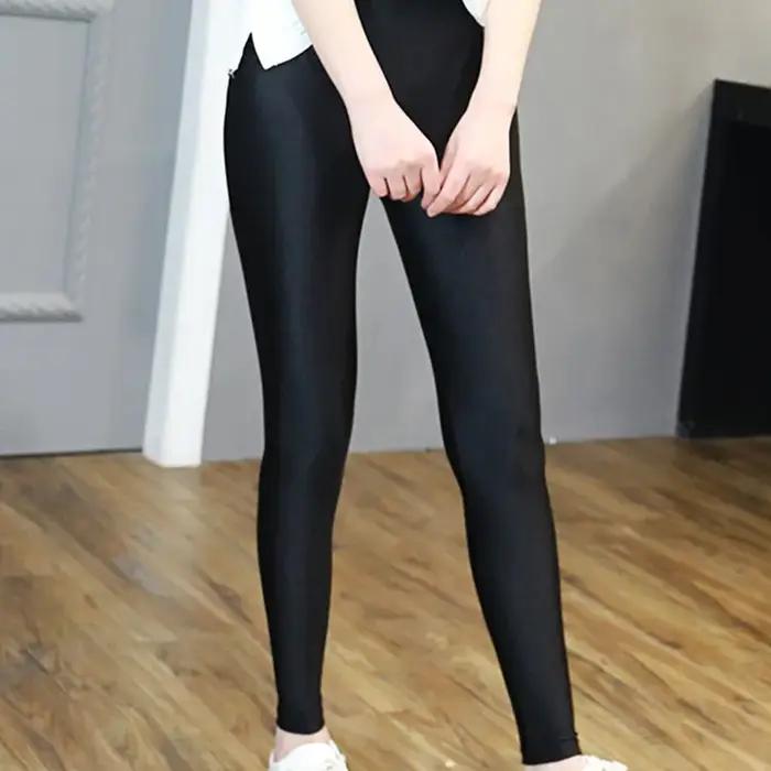 Femmes brillant noir Legging automne dames Push Up mince Leggings taille haute extensible doux grande