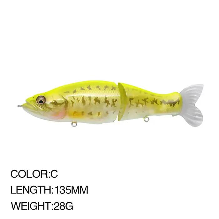1 pièces 135mm 28g appât articulé Shad planeur Swimbait leurres de pêche corps dur coulant lent