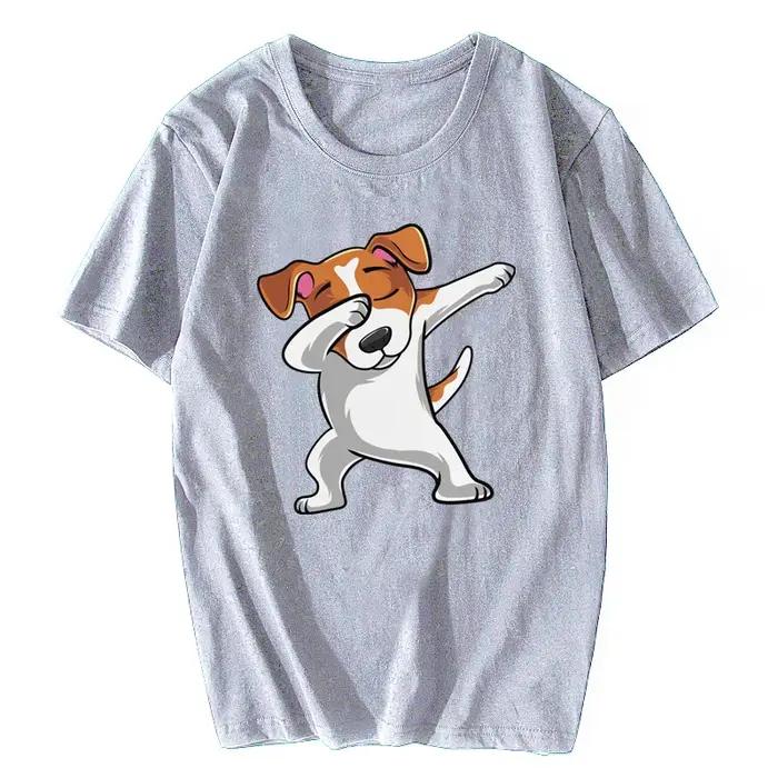 Drôle Jack Russell Terrier T-shirt hommes à manches courtes coton tamponnant chien