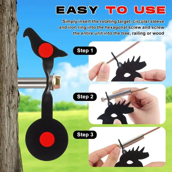 Animaux en métal Ours/Oiseau/Poulet 360 ° Cibles rotatives pour pistolet BB