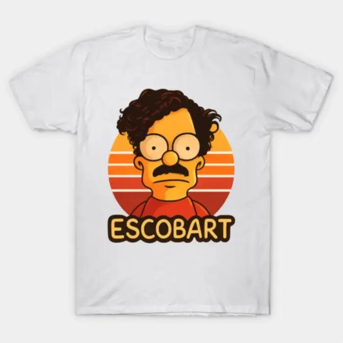 Pablo Escobar bart simpson T-shirt pour hommes femmes 100% coton t-shirts à manches courtes hauts J98