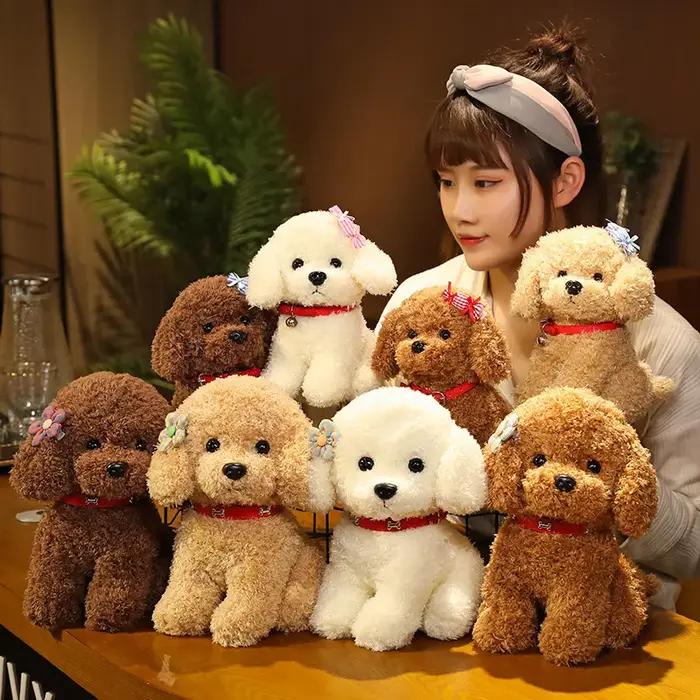 Teddy chien chanceux en peluche réaliste jouet de collection pour adultes et enfants occasions spéciales cadeau d'anniversaire ou de Noël