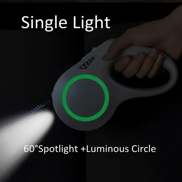 Lampe LED Laisse pour chien Auto Scaling Dog Walking Pet Accessories USB Charge Night