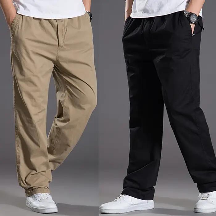 Pantalon cargo coton extensible grande taille 6XL homme - Coupe loose pour travail et détente
