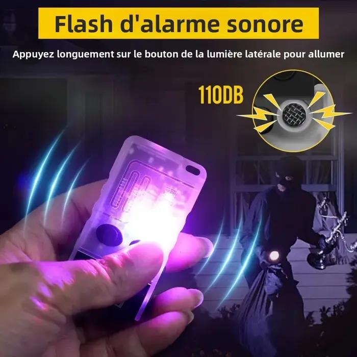 BORUiT V20 Buzzer EDC LED porte-clés lampe de poche tête pivotante type-c