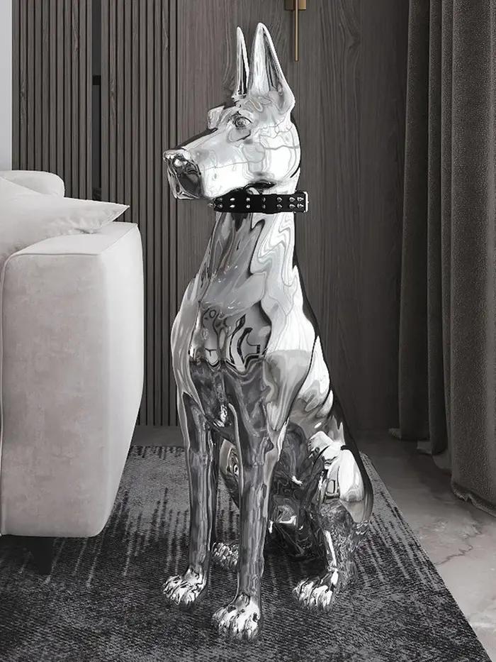 Grande statue de sculpture de chien pour la décoration de la maison
