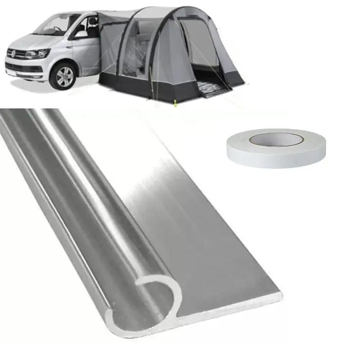 Rail de fixation en aluminium profilé en C pour camping-car et caravane avec ruban adhésif double face pour protection contre les intempéries et installation facile