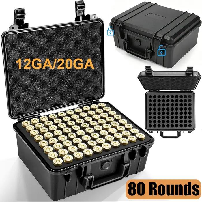Boîte de rangement pour cartouches de chasse calibre 12, 80 cartouches, étui pour munitions de calib