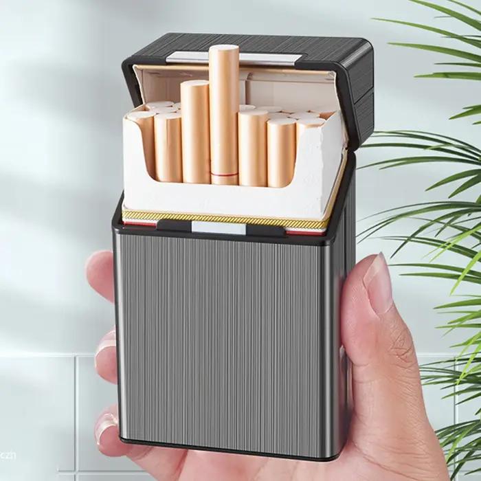 Étui à cigarettes en plastique beige avec boîte de rangement pour tabac pour fumeurs élégants occasions spéciales et quotidiennes