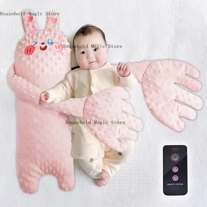 Dessin animé bébé aide au sommeil apaisant main oreiller pacifier poupée main avec télécommande pour