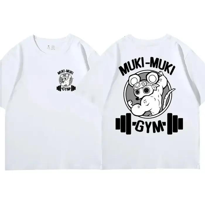 T-shirt Uzui Tengen souris musclée coton imprimé unisexe décontracté pour hommes printemps été