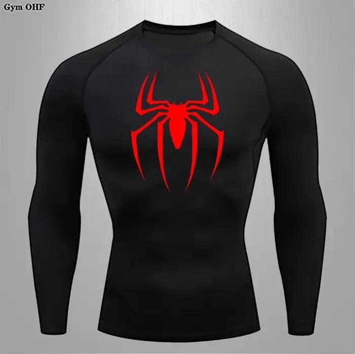 Hommes à manches longues Rashguard Compression T-Shirt élastique course Fitness T-Shirt hauts serré