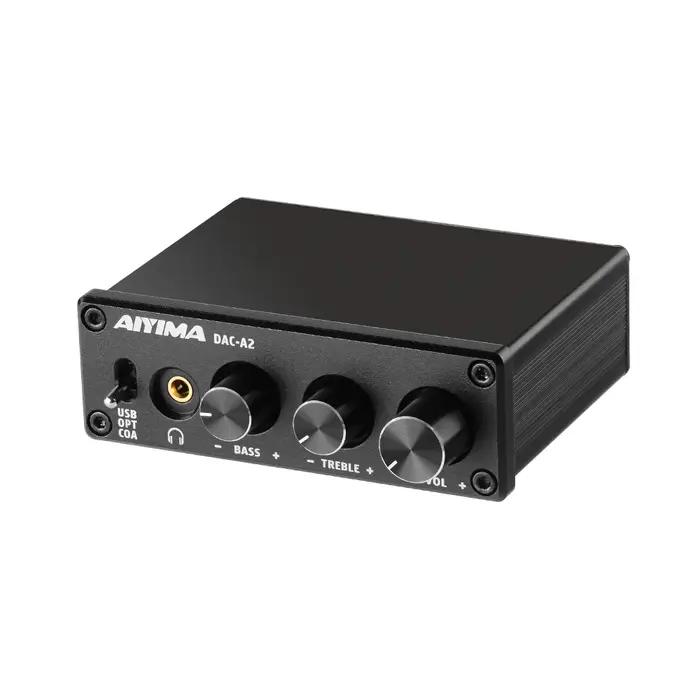 AIYIMA Amplificateur DAC-A2 2.0 Hifi Décodeur Numérique USB Radiateur Audio Sauna Téléphone