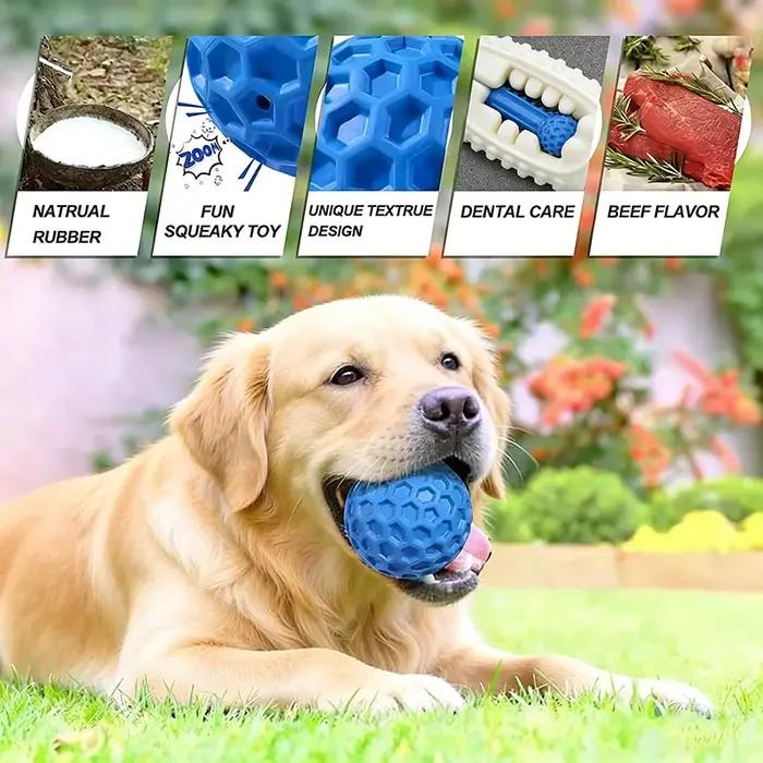 Balle à mâcher pour chien en forme de nid d'abeille