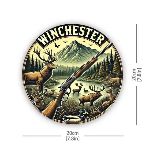 Winchester – panneau mural rond en métal d'inspiration vintage