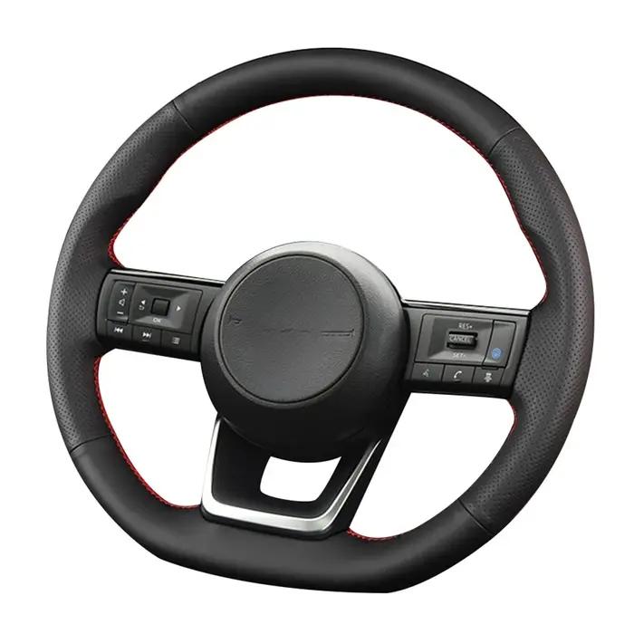 Housse de volant de voiture en cuir artificiel tressé, pour Nissan Qashqai J11 J10 Leaf X Trail en m