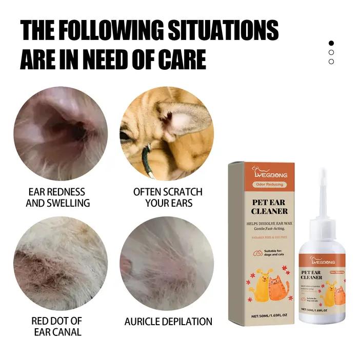 Nettoyant pour oreilles d'animaux YEGBONG pour chiens chats soulagement des infections prophylaxie hygiène auditives solutions d'hygiène pour animauxUsageIdéesOccasionsSpécialesPropriétairesAnimauxSoinQuotidien