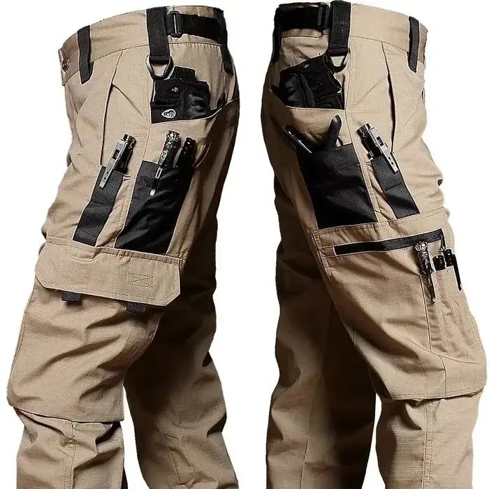 Pantalon cargo tactique homme 2024 imperméable multi-poches résistant pour chasse outdoor