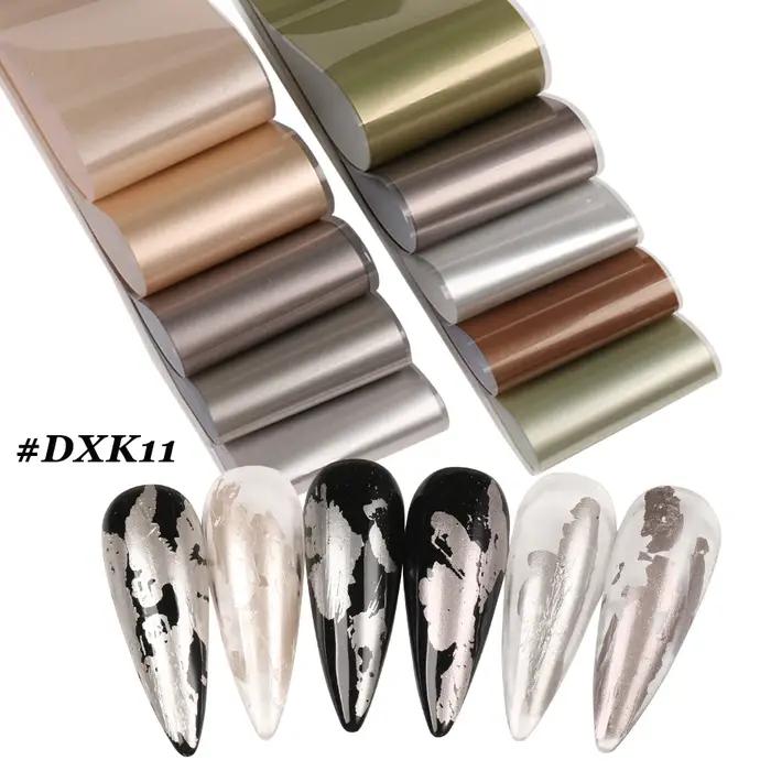 10 pièces feuilles à ongles caractère chinois grue bambou or poisson fleur Style