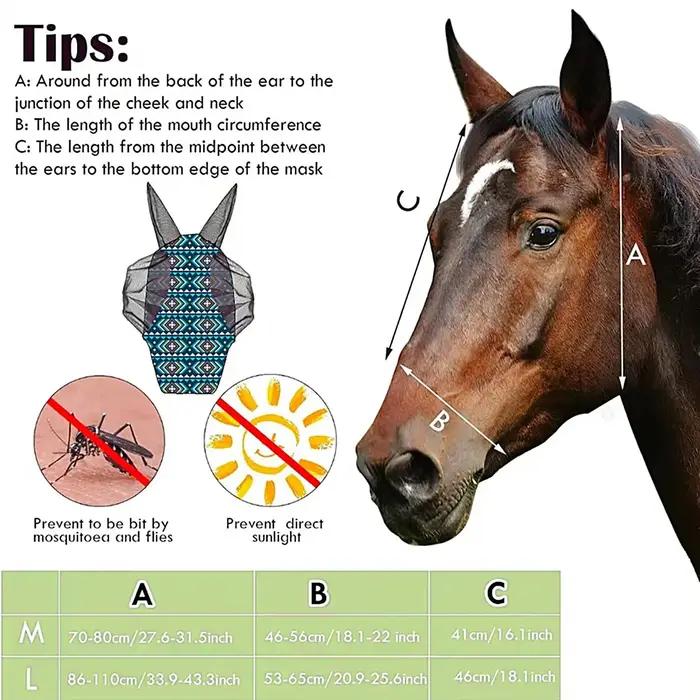 Masque pour chevaux avec oreilles