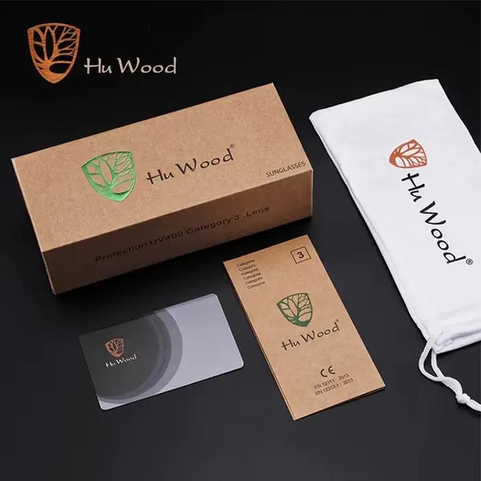 HU WOOD nouveauté lunettes de soleil polarisées pour hommes femmes lunettes de soleil en bambou roug