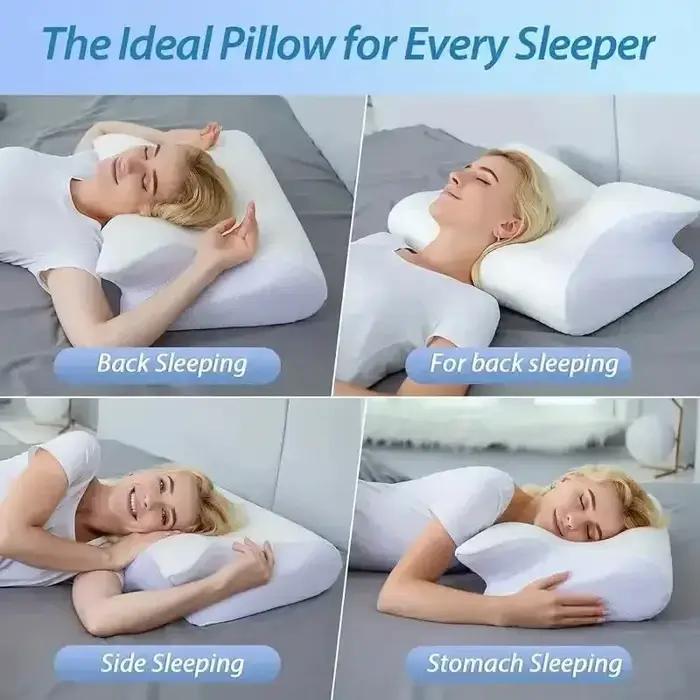 Oreiller cervical mémoire de forme papillon - Soutien nuque ergonomique - Sommeil sain et confortable