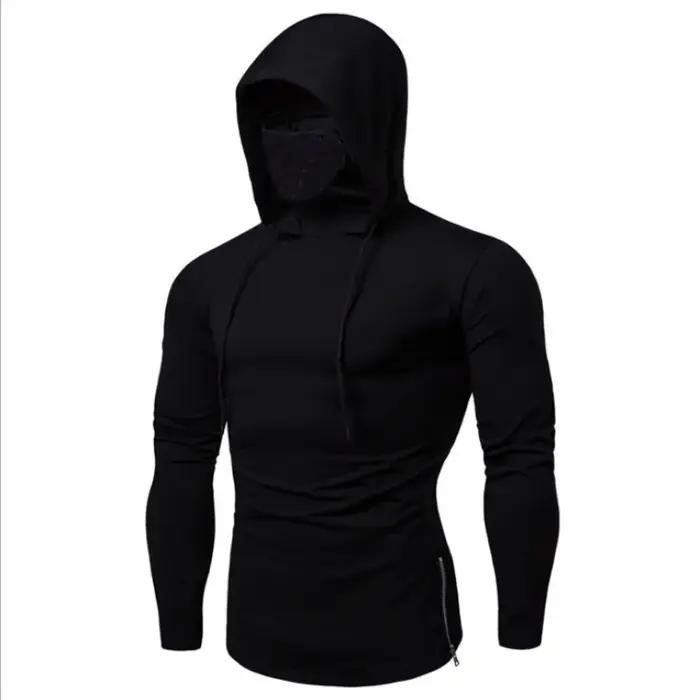 Sweat à capuche fin pour hommes, avec masque, épissure décontractée, grand masque, pour cyclisme, mo