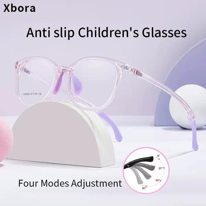 Xbora – lunettes TR90 pour garçons et filles, monture ovale, branches confortables, Anti-lumière ble