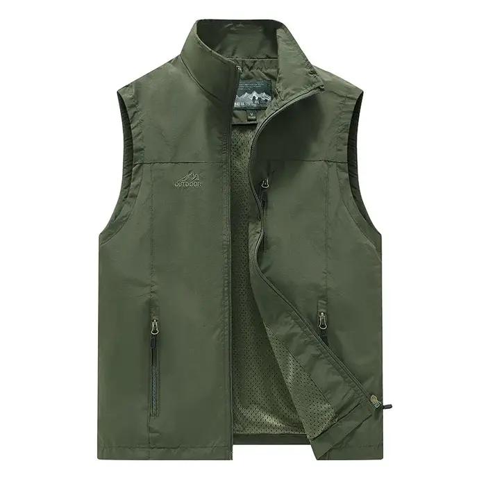 FGKKS printemps nouveaux hommes gilet loisirs de plein air couleur unie gilet jeune d'âge moyen phot