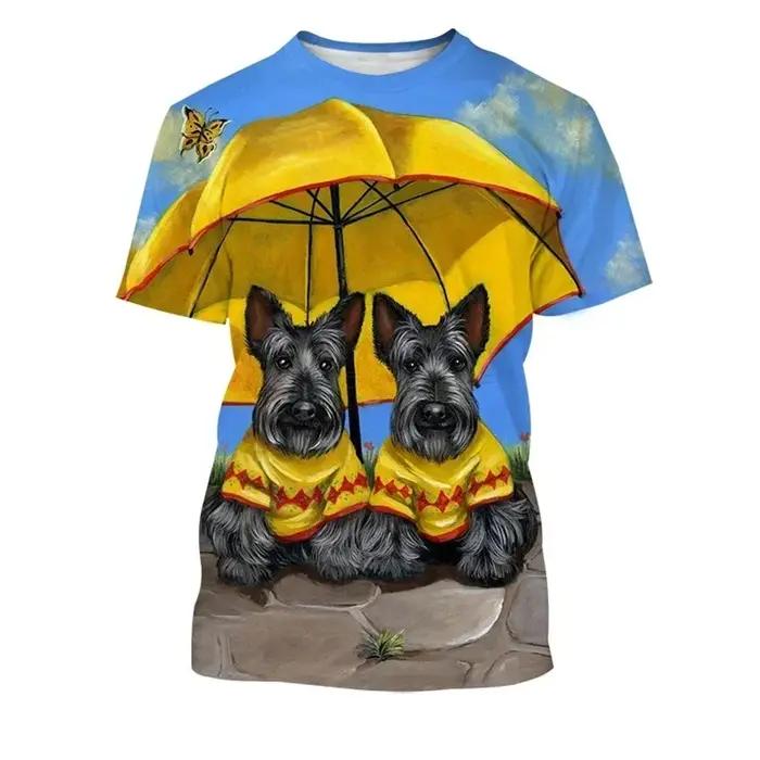 Nouveau Terrier écossais 3D imprimé T-shirt Cool