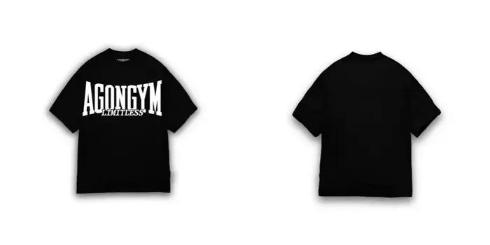 AGONGYM nouvelle tendance de la mode hommes T-shirt sport coton manches courtes chemises amples musculation Fitness conf