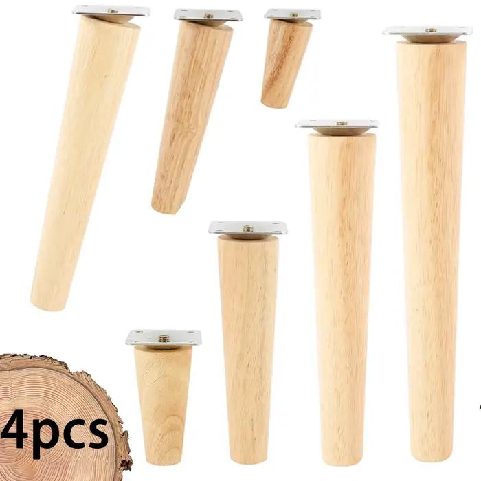 4 pièces pieds de meubles en bois massif canapé Table meuble TV Support stabiliser les pieds antidér