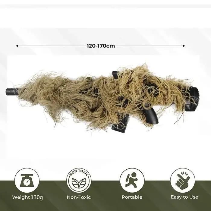 Couverture de fusil Ghillie Jungle Désert Neige Corde d'Enveloppe pour Fusil de Chasse Tactique 3D Camouflage Accessoires de Chasse Occasions Spéciales