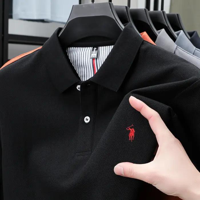 Polo homme 100% coton pur, confort de luxe, style business décontracté, brodé, respirant, anti-rides, idéal pour les hommes, été, quotidien, occasions spéciales