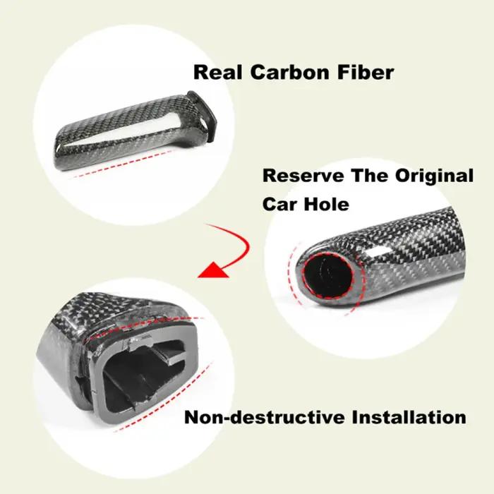 Poignées de frein à main universelles en fibre de carbone véritable pour BMW E46, E90, E92, E60, E39