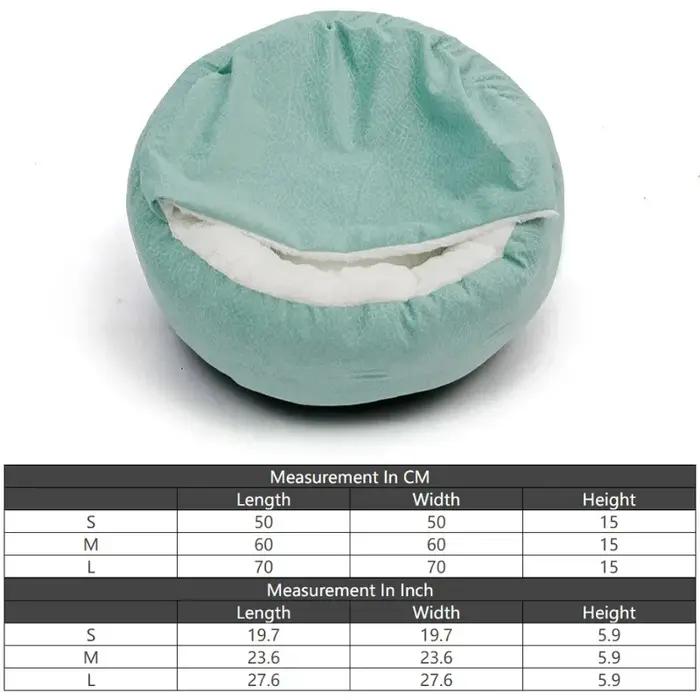 Lit orthopedique pour chien et chat avec couverture a capuche douillette impermeable et resistant a la saleté pour les saisons froides