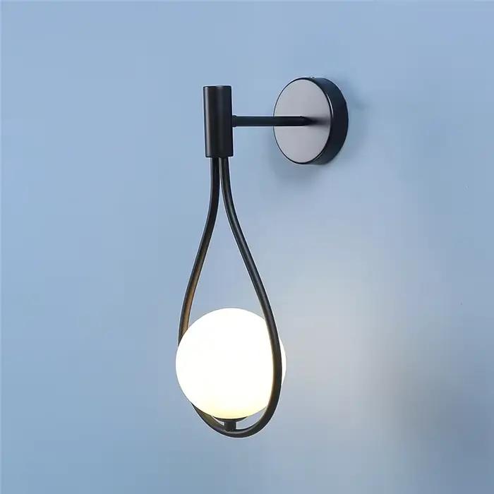Applique murale boule de verre en métal moderne lampes murales simples nordiques pour salon chambre