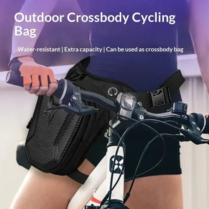 HOMEFISH 1PC noir moto jambe sac étanche cavalier taille sac cyclisme vélo sac à bandoulière équipement