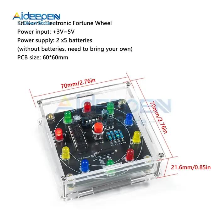 Kit de Bricolage Roue Porte-Bonheur Électronique Pièces Amples Lumière Fluide LED Assemblage Amusant Occasions Spéciales