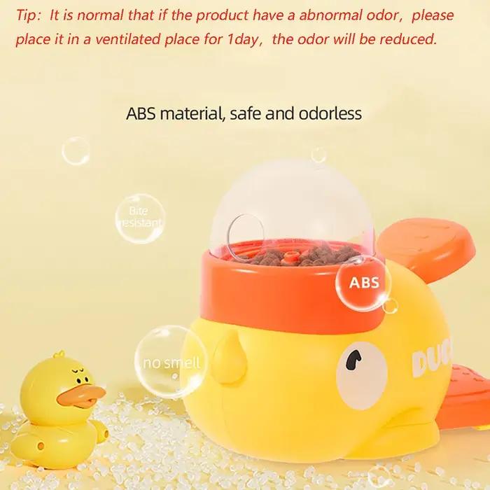 Jouet distributeur de nourriture pour chiens et chats en forme de canard jaune mignon pour améliorer l'interaction et réduire l'anxiété