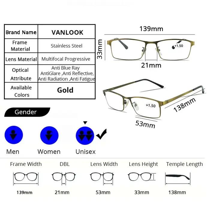 Wars LOOK-Lunettes de lecture multifocales progressives pour hommes et femmes, lunettes d'ordinateur