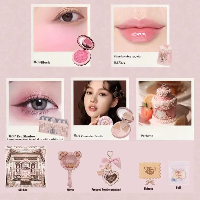 Flower Knows SWEETIE BEAR Boîte de maquillage coffret cadeau tout en un parfum miroitant ombre à pau